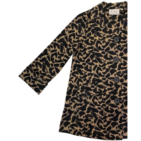 Linea Louis Dell'Olio Jacket Womens XS Brown Black Leopard Animal Print EUC - Picture 9 of 10
